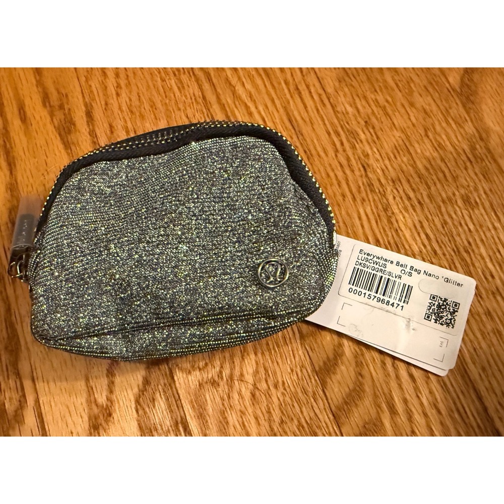Lululemon Everywhere Beltbag Nano Glitter Dark & Gray Silver NWT